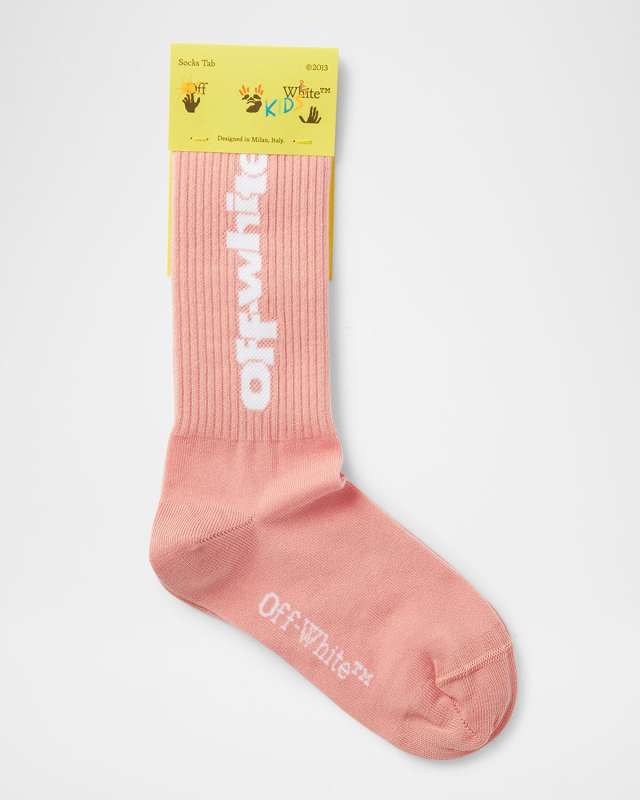 Kid's Type Graphic Long Socks, Size S-